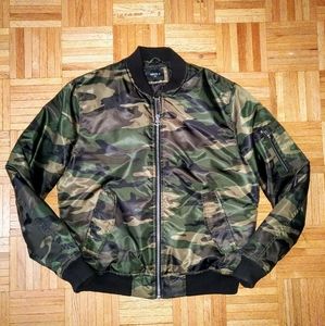 FOREVER 21 F21 Bomber Zip Up Jacket Parka